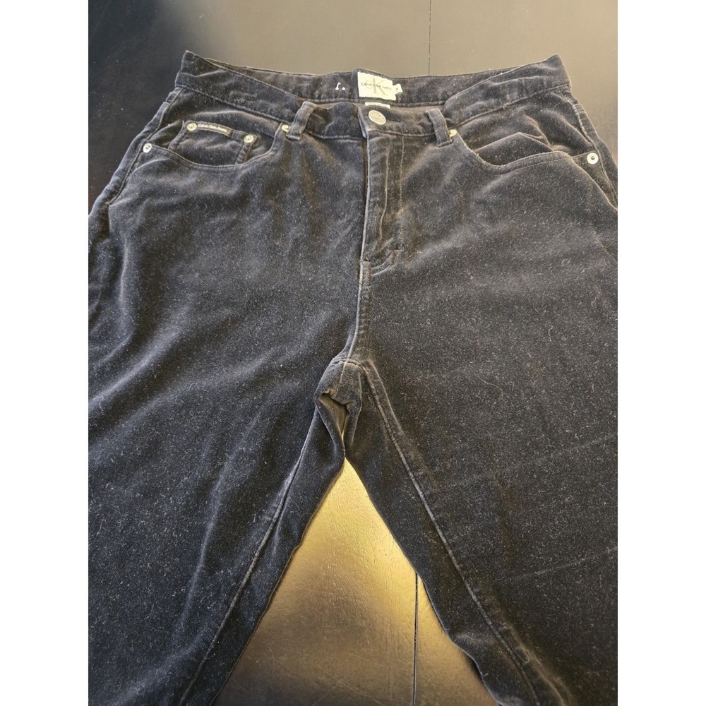 Calvin Klein Straight High Rise Jeans Black 100% Cotton Size 8/30